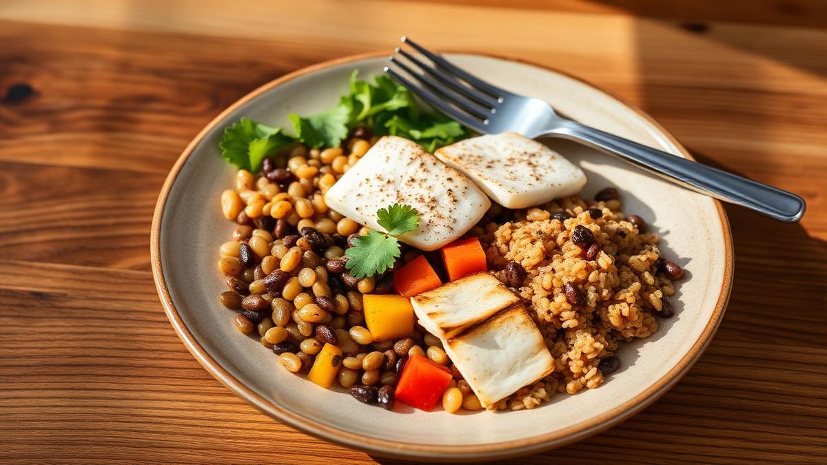 Mediterranean diet foods for diabetes including legumes, olive oil, vegetables, and whole grains